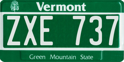 VT license plate ZXE737