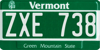 VT license plate ZXE738