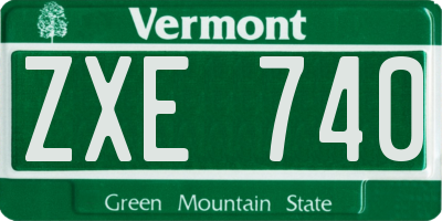 VT license plate ZXE740