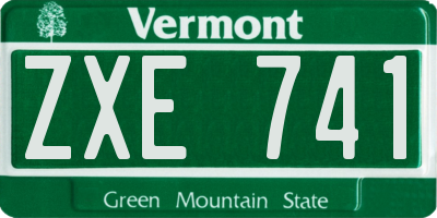 VT license plate ZXE741