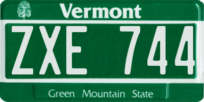 VT license plate ZXE744