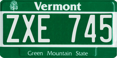VT license plate ZXE745