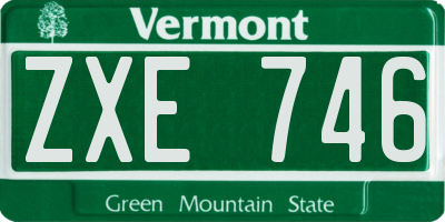 VT license plate ZXE746