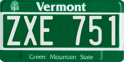 VT license plate ZXE751