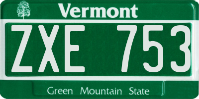 VT license plate ZXE753