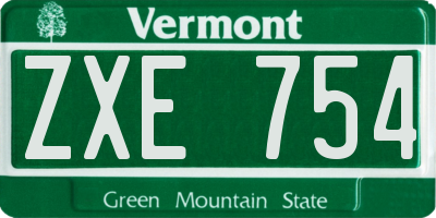 VT license plate ZXE754