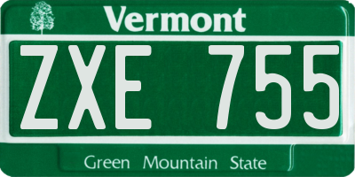 VT license plate ZXE755