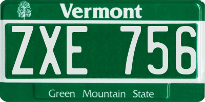 VT license plate ZXE756