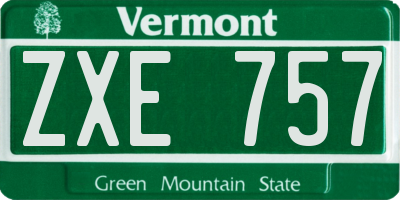 VT license plate ZXE757