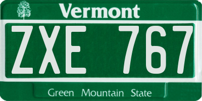 VT license plate ZXE767