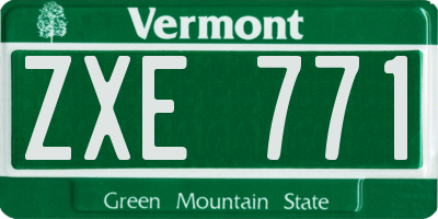 VT license plate ZXE771