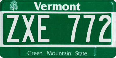 VT license plate ZXE772