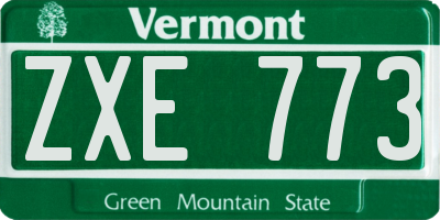VT license plate ZXE773