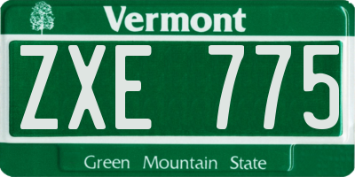 VT license plate ZXE775