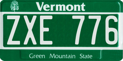 VT license plate ZXE776