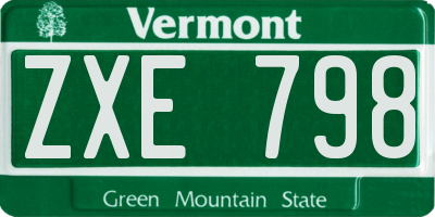 VT license plate ZXE798