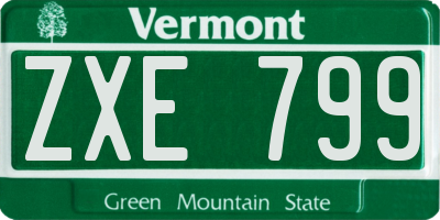 VT license plate ZXE799