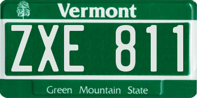VT license plate ZXE811
