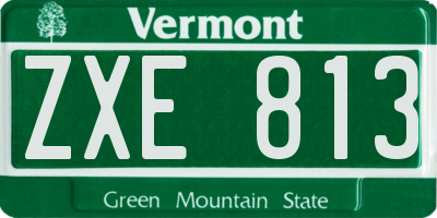 VT license plate ZXE813