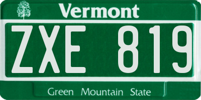 VT license plate ZXE819
