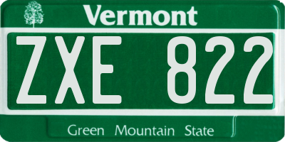 VT license plate ZXE822