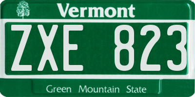 VT license plate ZXE823