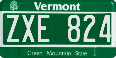 VT license plate ZXE824
