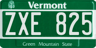 VT license plate ZXE825