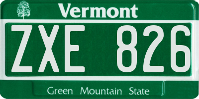 VT license plate ZXE826