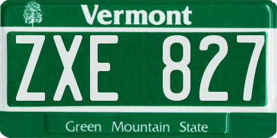 VT license plate ZXE827