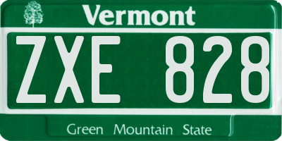 VT license plate ZXE828