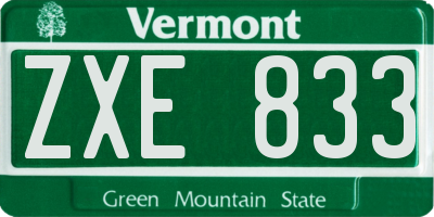 VT license plate ZXE833