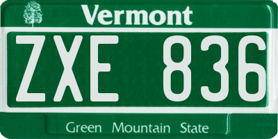 VT license plate ZXE836