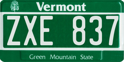 VT license plate ZXE837