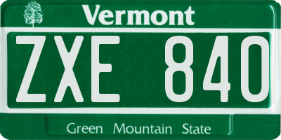 VT license plate ZXE840