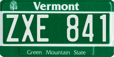 VT license plate ZXE841