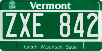 VT license plate ZXE842