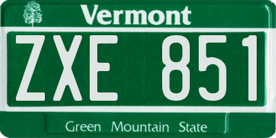 VT license plate ZXE851