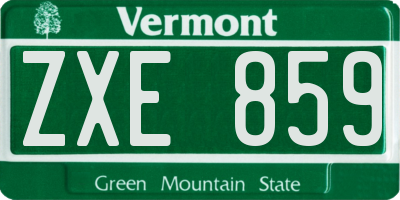 VT license plate ZXE859