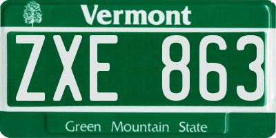 VT license plate ZXE863