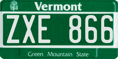 VT license plate ZXE866