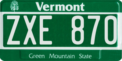 VT license plate ZXE870
