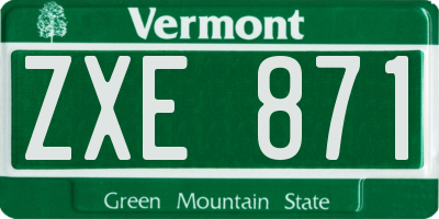VT license plate ZXE871