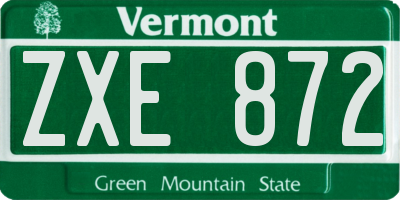 VT license plate ZXE872
