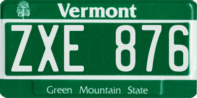 VT license plate ZXE876