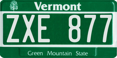 VT license plate ZXE877