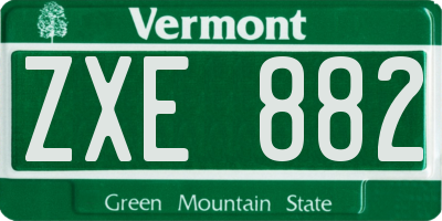 VT license plate ZXE882