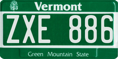 VT license plate ZXE886