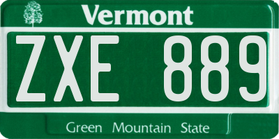 VT license plate ZXE889