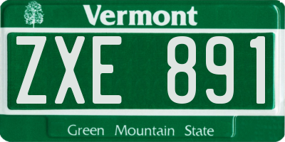 VT license plate ZXE891